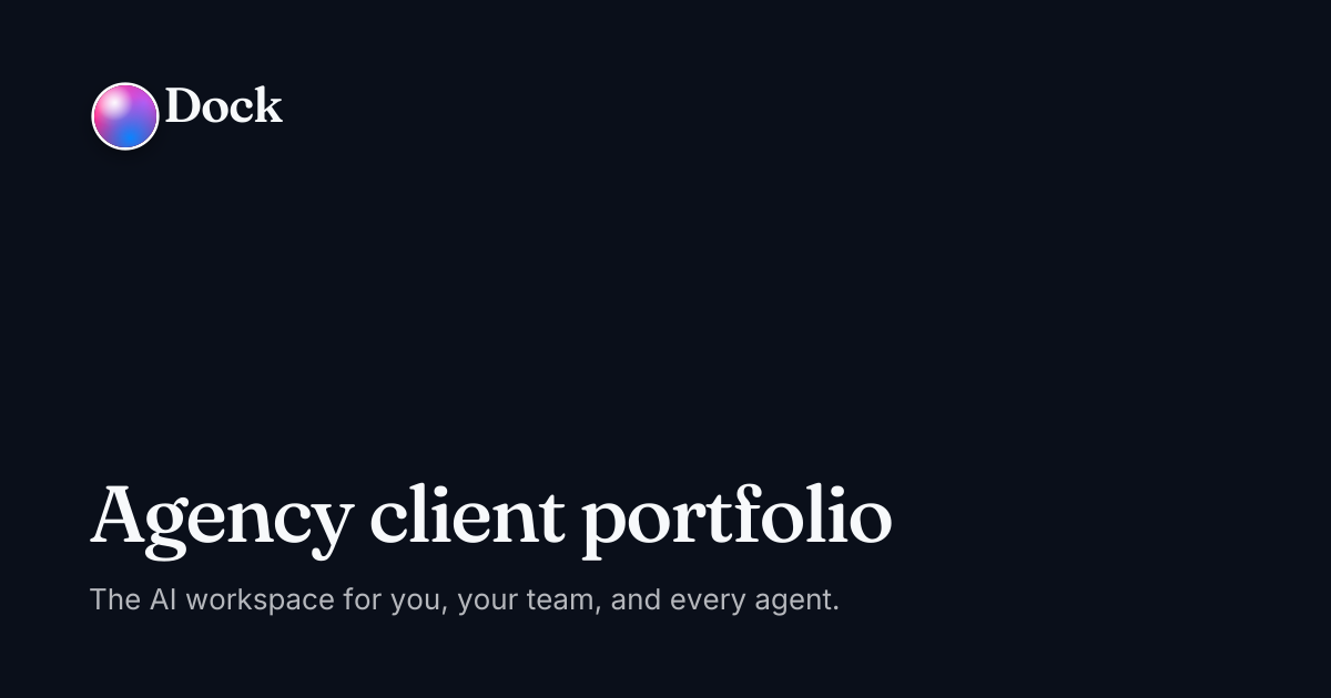 Agency client portfolio · Dock on Dock