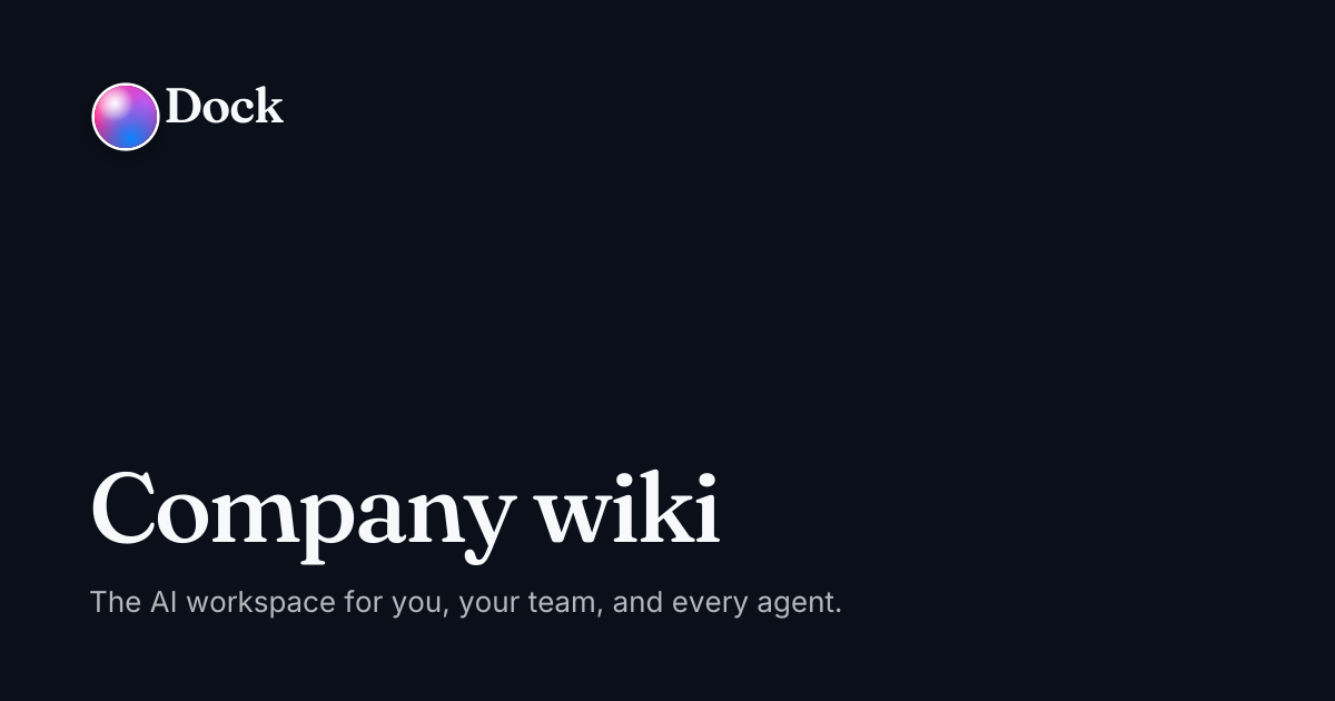 Company wiki · Dock on Dock
