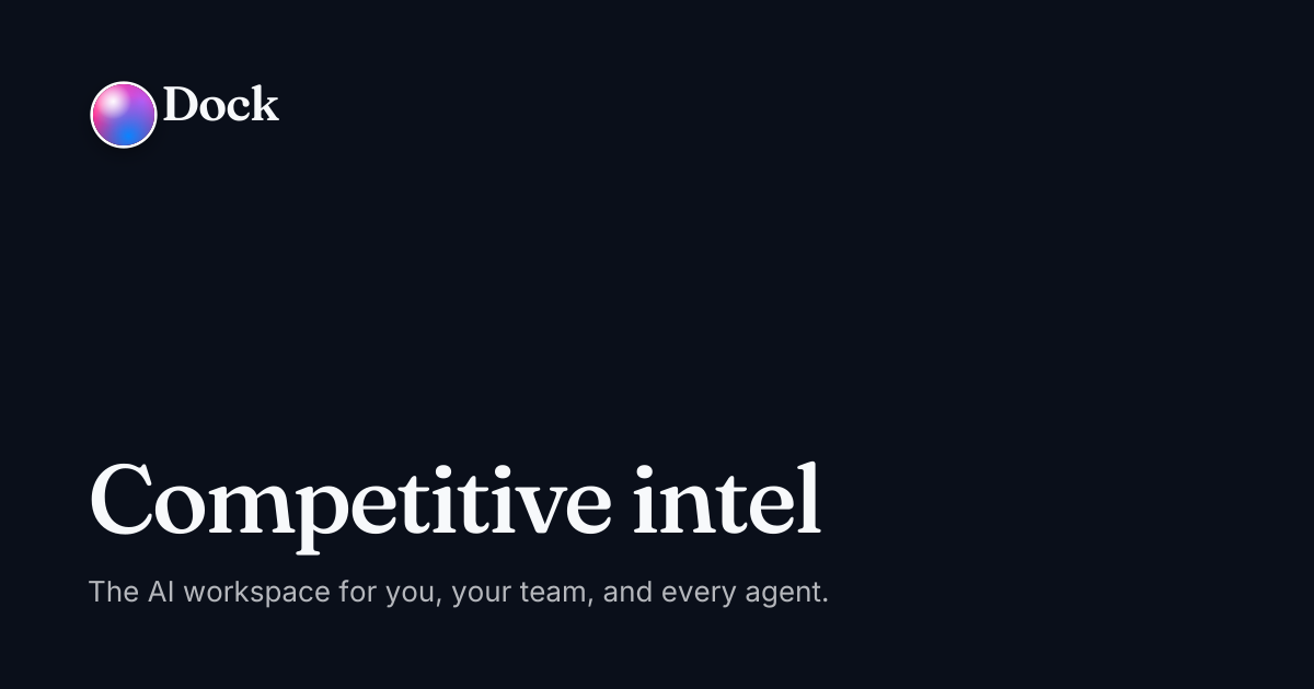 Competitive intel · Dock on Dock