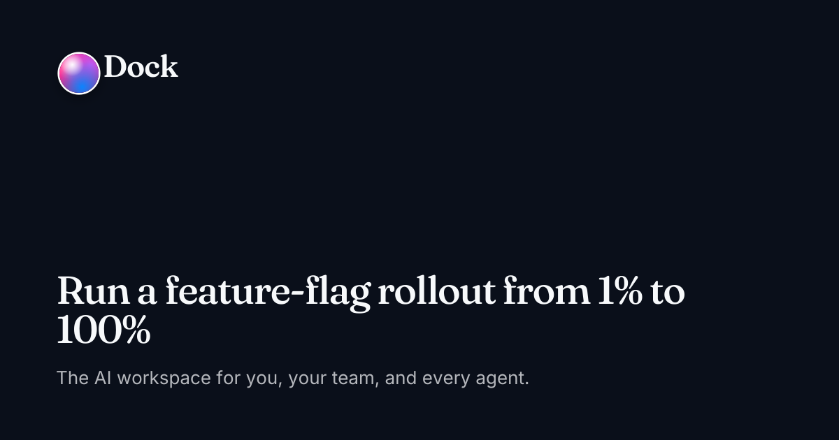 Run a feature-flag rollout from 1% to 100% · Dock on Dock