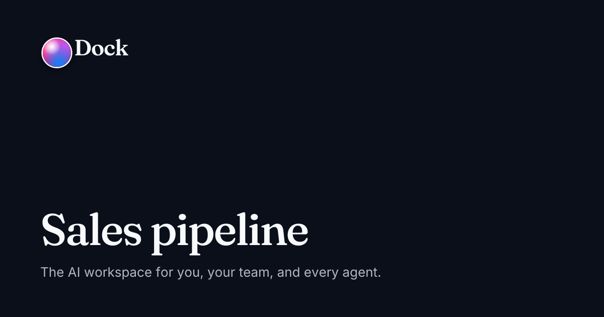 Sales pipeline · Dock on Dock