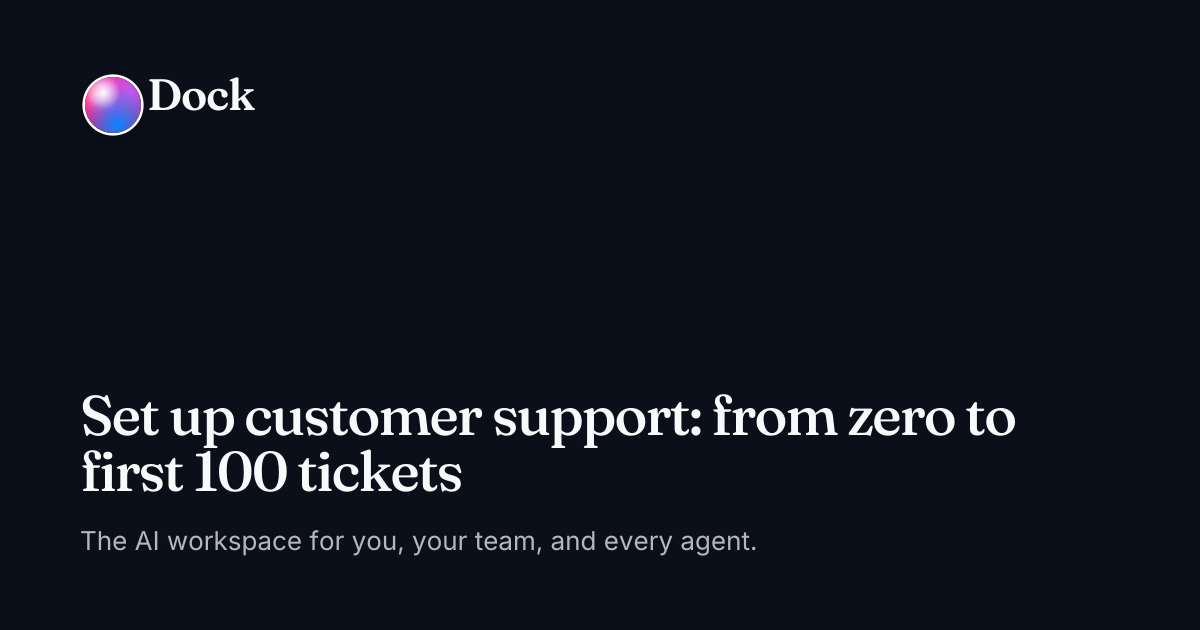 Set up customer support: from zero to first 100 tickets · Dock on Dock
