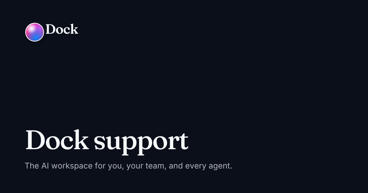 Dock support · Dock on Dock