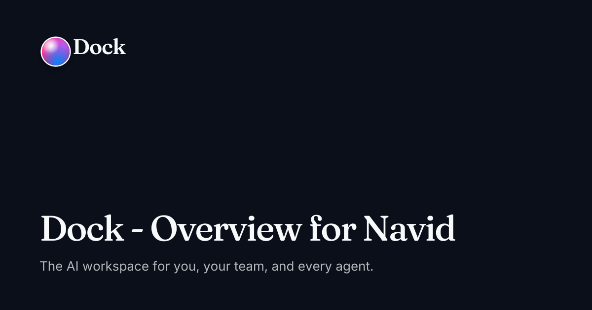 Dock - Overview for Navid · mike's org on Dock